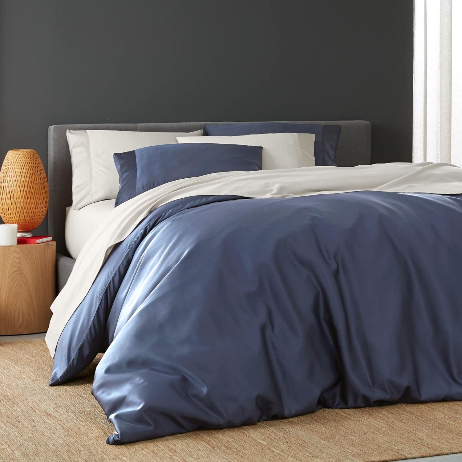 Yuelora Duvet Cover Set, Bamboo Viscose, Ivory, Full/Queen