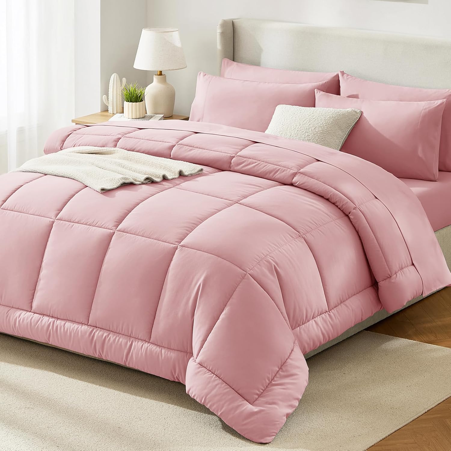 Yuelora Queen Bedding Set, 7 Pieces, Dark Grey