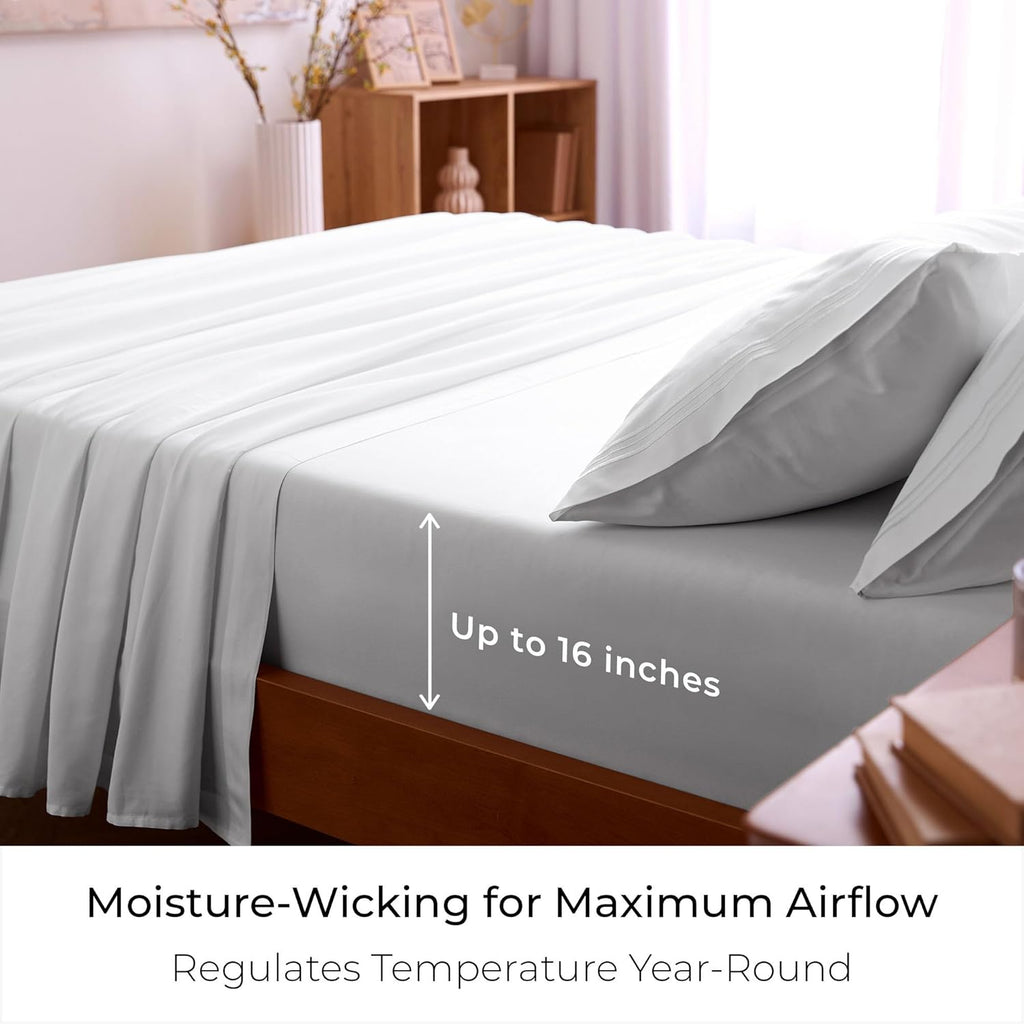 Yuelora Queen Sheet Set, 4 Pieces, White